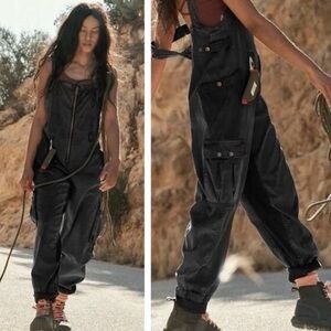 ❤️ Free People Fast Track Onsie Jumpsuit Pantsuit Black Grey Size XS NWOT